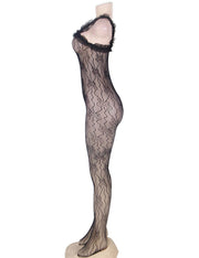 Grande Taille Catsuit dos nues resille bretelle en dentelle Bodystockings