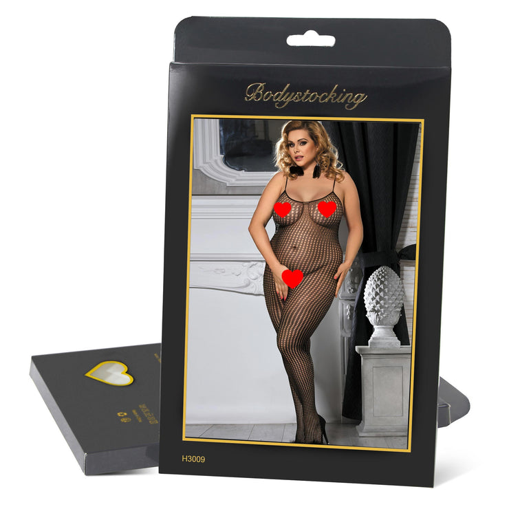 Grande Taille Catsuit bras nues Bodystockings Nylon ouvert