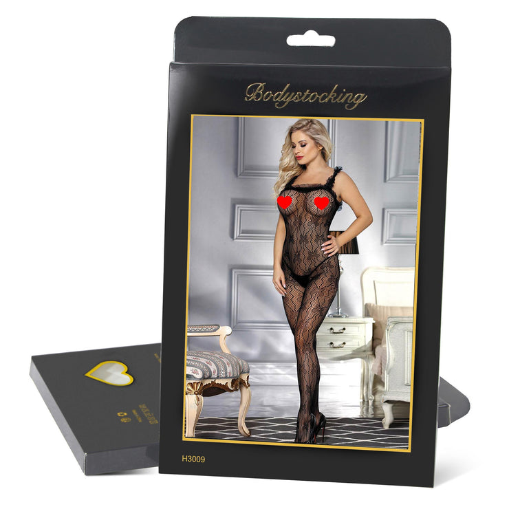 Catsuit dos nues resille bretelle en dentelle Bodystockings