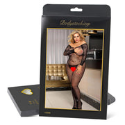 Grande Taille Catsuit dos nues resille floral Bodystockings