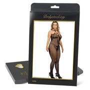 Grande Taille Catsuit dos nues resille Bodystockings Nylon ouvert