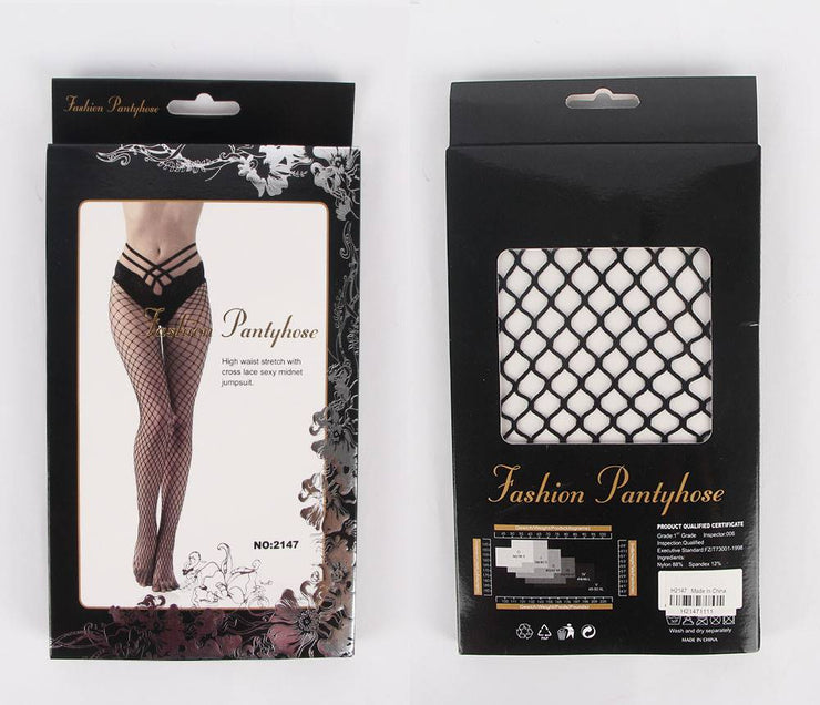 Collants Resille noirs avec slip dentelles
