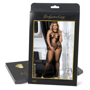 Grande Taille Catsuit dos nues resille col roulé en dentelle Bodystockings