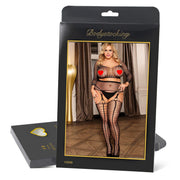 Grande Taille Catsuit Manches longues dos nues fendue sexy Bodystockings