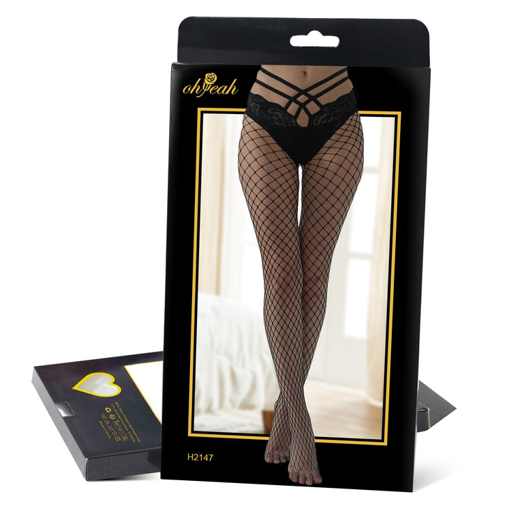 Collants Resille noirs avec slip dentelles