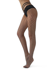 Collants Resille noirs avec slip dentelles