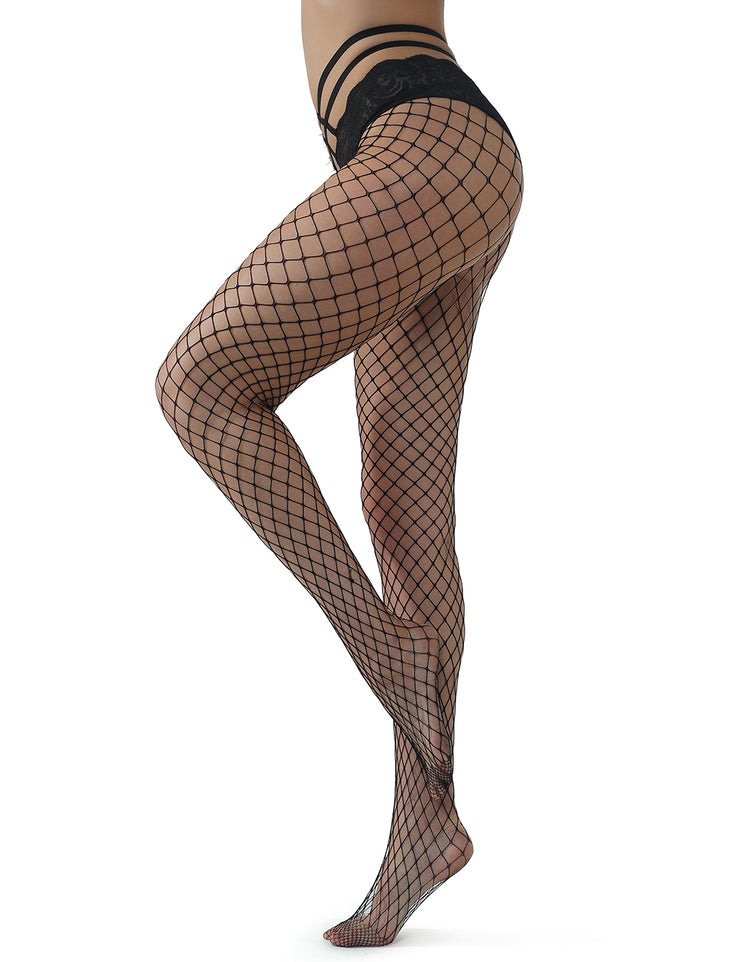 Collants Resille noirs avec slip dentelles