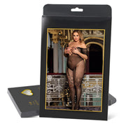 Grande Taille Catsuit dos nues abstrait Scoop Bodystockings