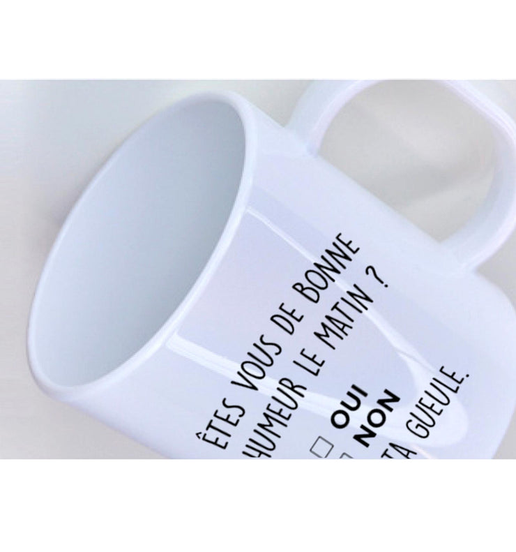 Carton de 48 Mugs Polymère - êtes-vous de bonne humeur le matin ?