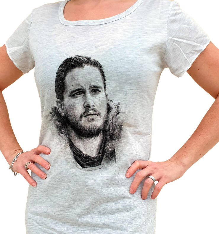 T-Shirt GOT Tunique 38/40 Femme - Draw Art Jon Snow - Artist Deluxe