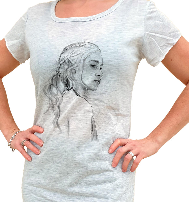 T-Shirt GOT Tunique 38/40 Femme - Daenerys Art Draw - Artist Deluxe