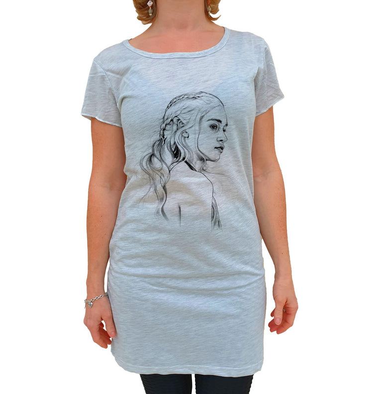T-Shirt GOT Tunique 38/40 Femme - Daenerys Art Draw - Artist Deluxe