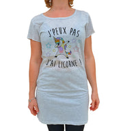 T-Shirt Tunique 38/40 Femme - Je m'en fou je suis une licorne - Artist Deluxe