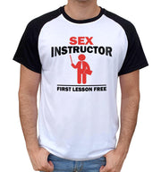 T-Shirt Fun Bi-colore - Sex Instructor First lesson Free - Artist Deluxe