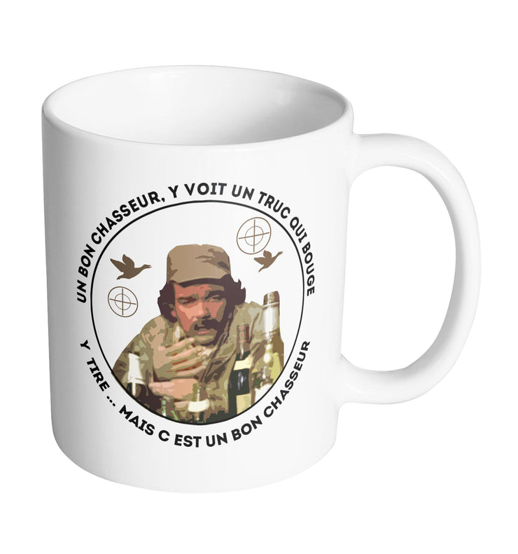 Tasse Mug Polymere Incassable 340ML Fun Chasseur- LOGO le bon chasseur et le mauvais