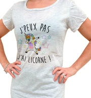 T-Shirt Tunique 38/40 Femme - Je m'en fou je suis une licorne - Artist Deluxe