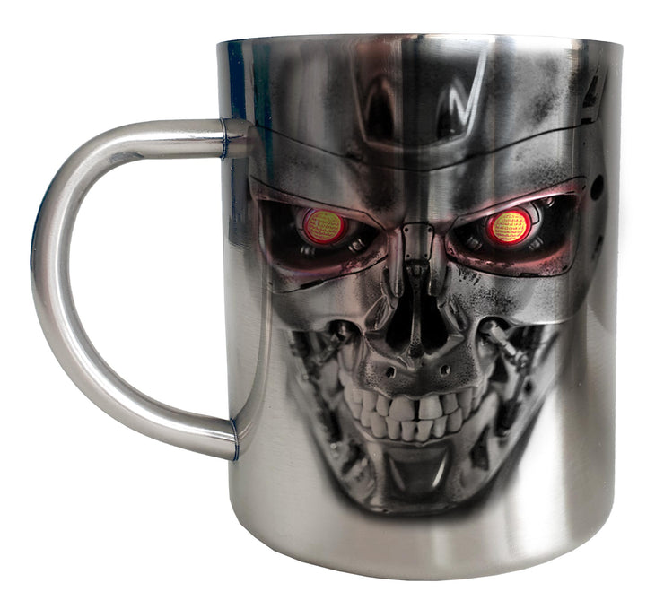 Mug Inox chrome Terminator - Endoskeleton Face - Artist Deluxe