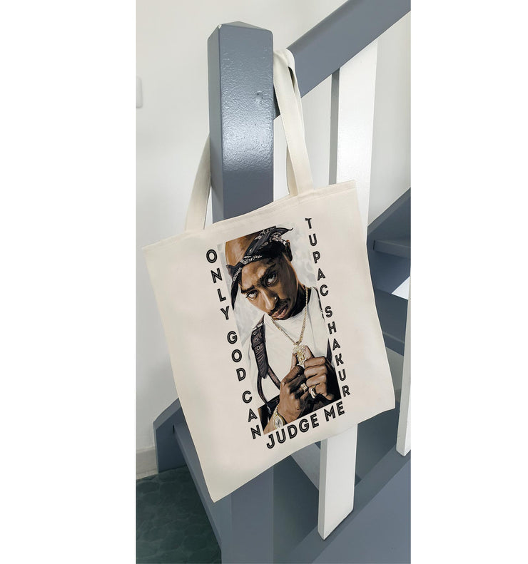 Tote Bag Sac de Plage shopping - 34 x 40 2PAc only god can