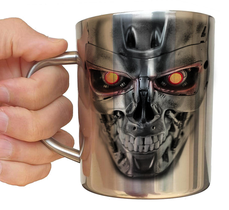 Mug Inox chrome Terminator - Endoskeleton Face - Artist Deluxe