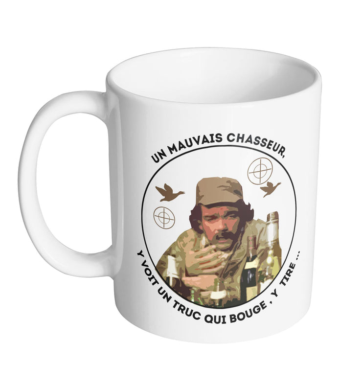 Tasse Mug Polymere Incassable 340ML Fun Chasseur- LOGO le bon chasseur et le mauvais