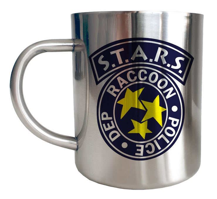 Mug Inox chrome Biohazard - Stars Racoon Police - Artist Deluxe