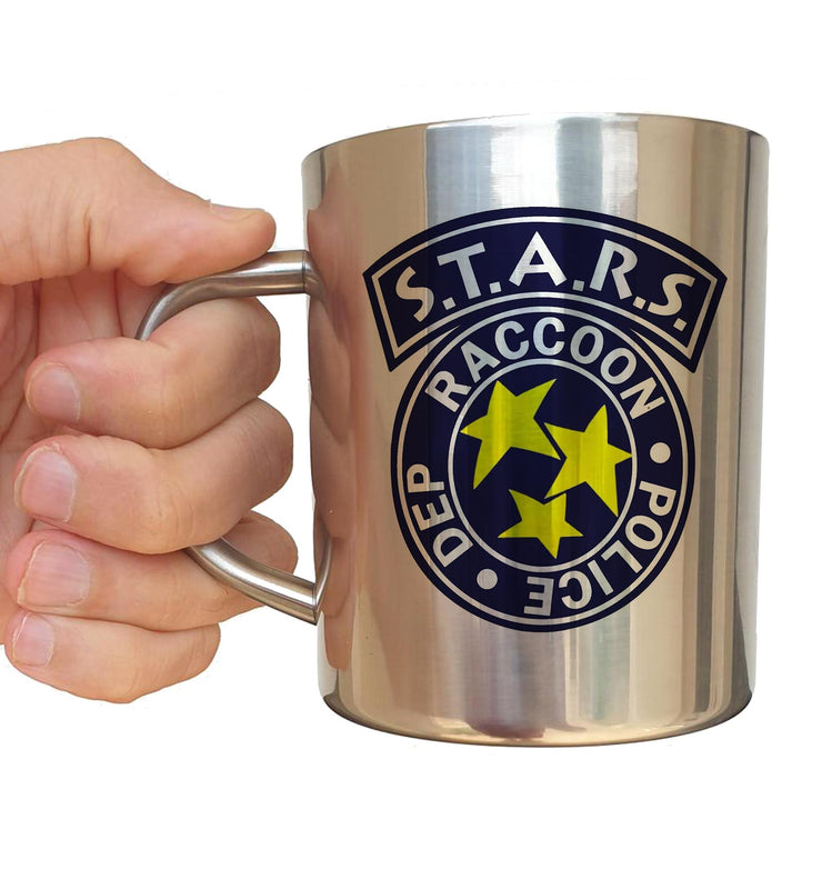 Mug Inox chrome Biohazard - Stars Racoon Police - Artist Deluxe