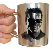 Mug Inox chrome Terminator - T-800 Art Design - Artist Deluxe