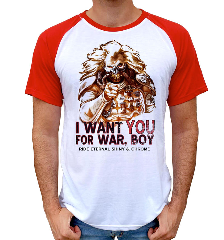 T-Shirt Mad Max Bi-colore - I want you For War, boy - Artist Deluxe