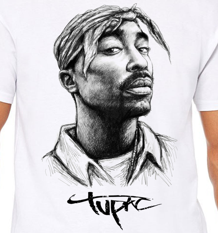 T-Shirt Rap & Hip Hop 2pac - 2pac portrait Draw - Artist Deluxe