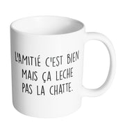 Tasse Mug Polymere Incassable 340ML Fun - L'amitié c'est bien mais ça leche pas