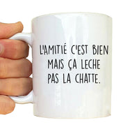 Tasse Mug Polymere Incassable 340ML Fun - L'amitié c'est bien mais ça leche pas