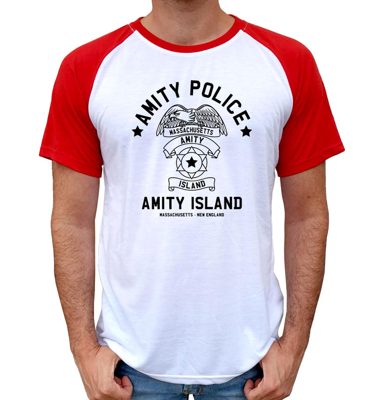 T-Shirt Jaws Bi-colore - Amity Police - Artist Deluxe