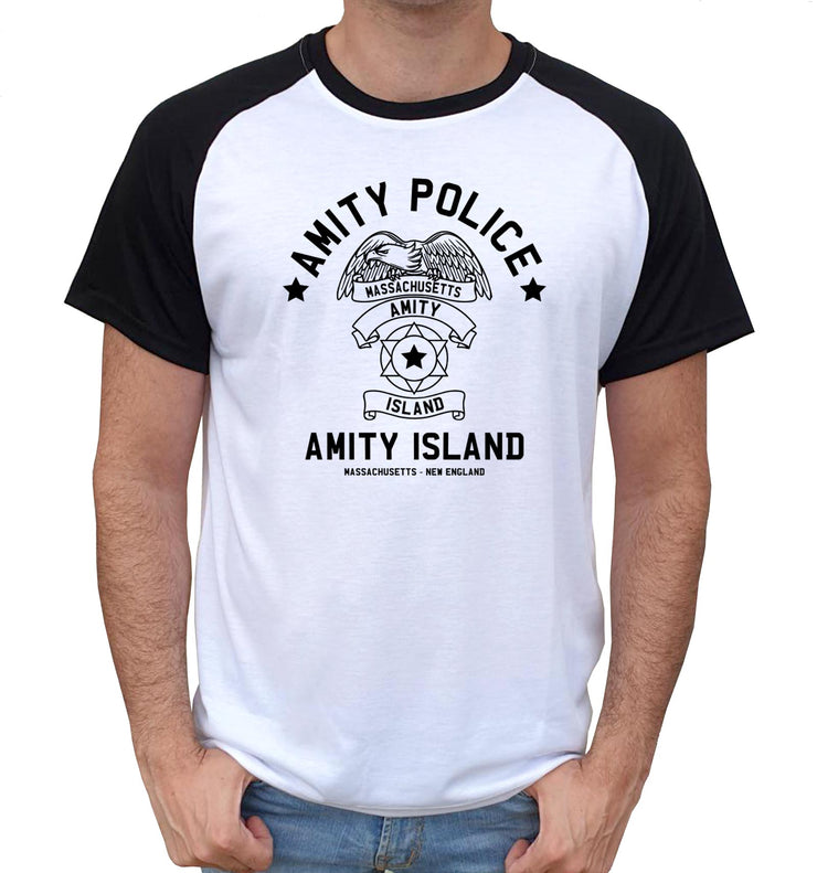 T-Shirt Jaws Bi-colore - Amity Police - Artist Deluxe