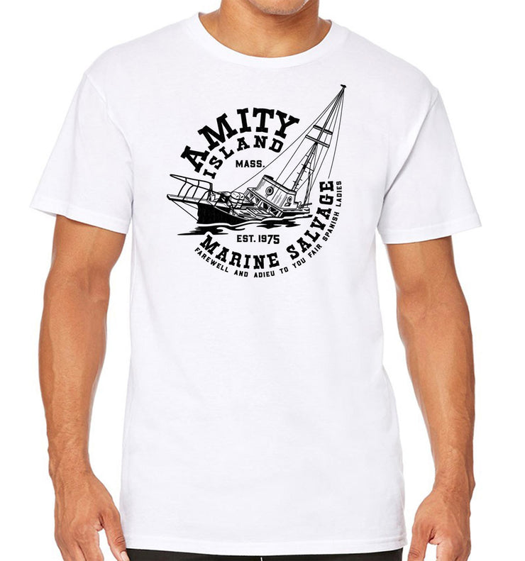 T-Shirt Blanc Jaws - Amity Island Est.1975