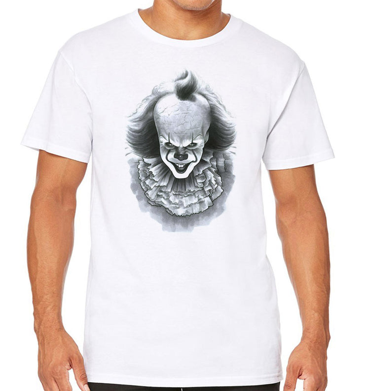 T-Shirt Blanc Horreur - It Ca Clown Pennywise Art Draw