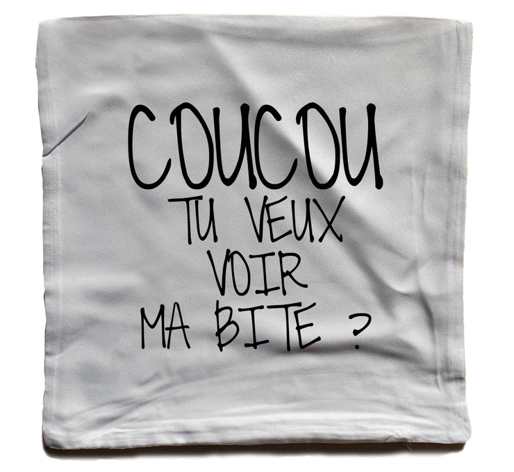 Coussin fun - Coucou tu veux voir ma bite ? - Artist Deluxe