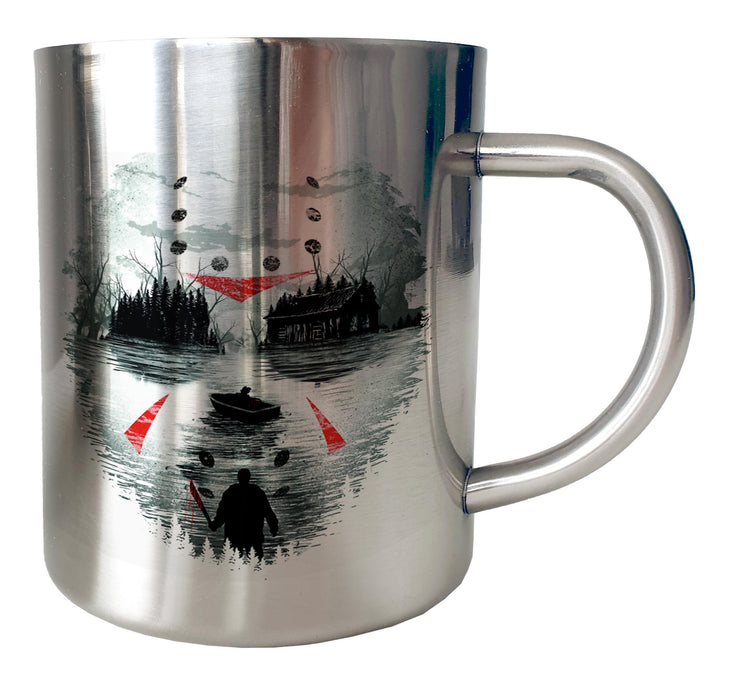 Mug Horreur Inox chrome Metal - Vendredi 13 / Friday 13 - Crystal Lake - Artist Deluxe