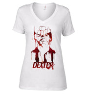 T-Shirt Dexter Femme Col V - Dexter Blood - Artist Deluxe