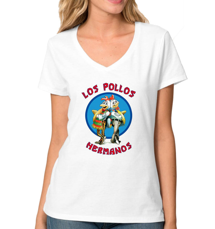 T-Shirt Breaking Bad Femme Col V - Los Polos Hermanos