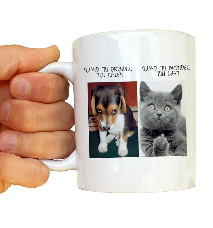 Mug Fun - Quand tu grondes ton chien ton chat - Artist Deluxe