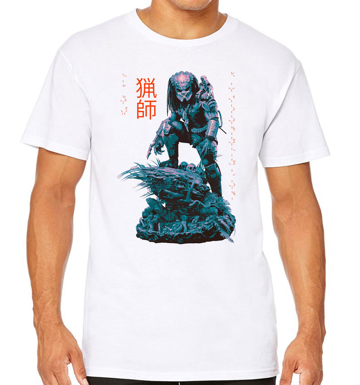 T-Shirt Blanc Predator 1987 - Japan Art Yautja Ugly