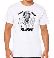 T-Shirt Blanc Batman - Joker Art Draw AHAHAHA