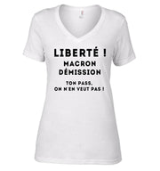 T-Shirt Resistance Femme Col V - Liberté ! - Artist Deluxe