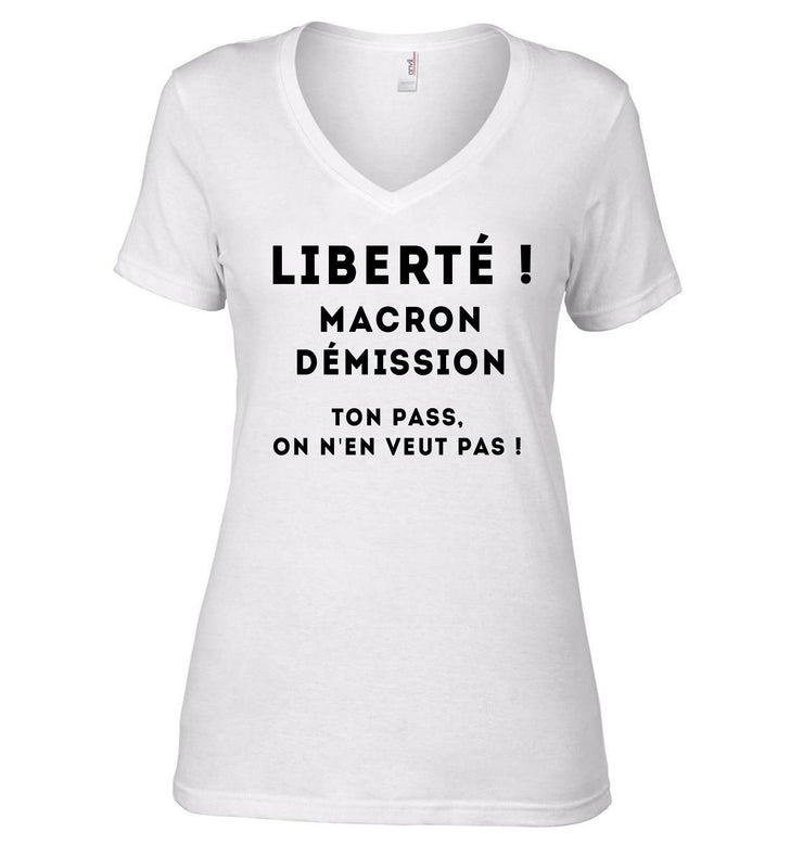 T-Shirt Resistance Femme Col V - Liberté ! - Artist Deluxe