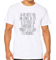 T-Shirt Blanc Fun - Si tu perds ta chaussure à minuit