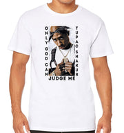 T-Shirt Blanc Rap & Hip Hop 2pac - Only god can Judge me