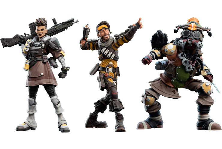 Pack Apex Legends - 3 Figurines Mini Epics Banga / Mirage / Blood 18cm - Artist Deluxe