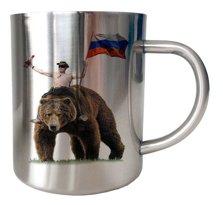 Mug Vladimir Poutine Inox chrome Metal - Ours Poutine - Artist Deluxe