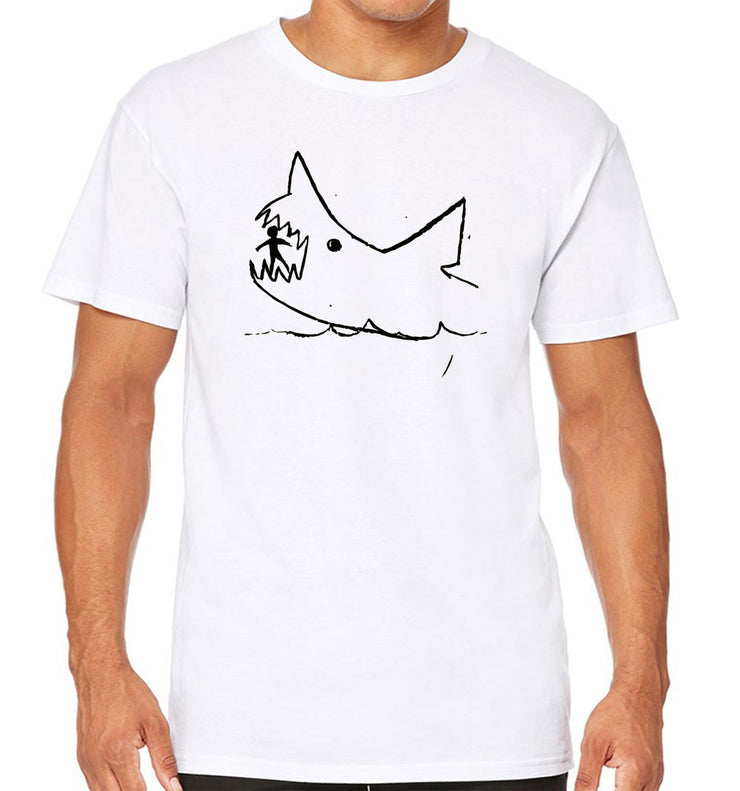 T-Shirt Blanc Jaws - Quint Draw Shark