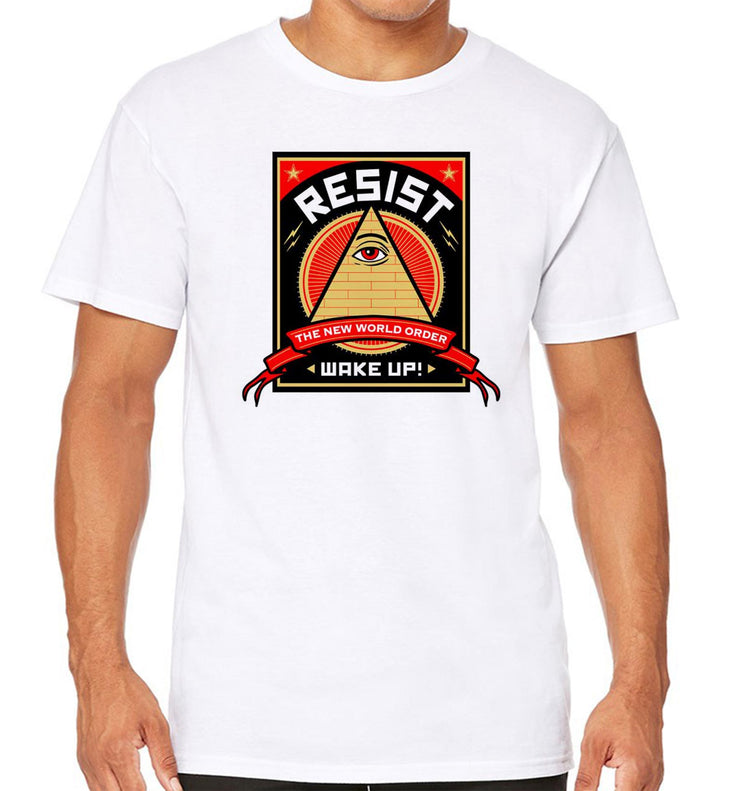 T-Shirt Resistance - Resist New World Order , Wake up - Artist Deluxe